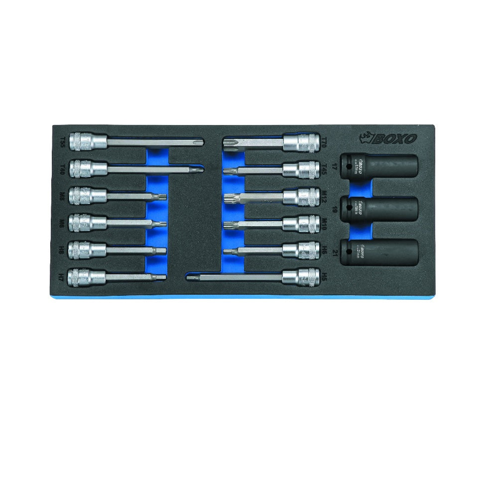 15 Pcs 1/2" Dr. Socket Bit w/ Impact Socket Set - Wadamart