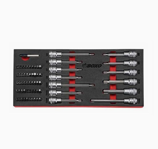 64 Pcs - 1/2" Dr. Bit Socket & Bits Set, 1/3 System Insert