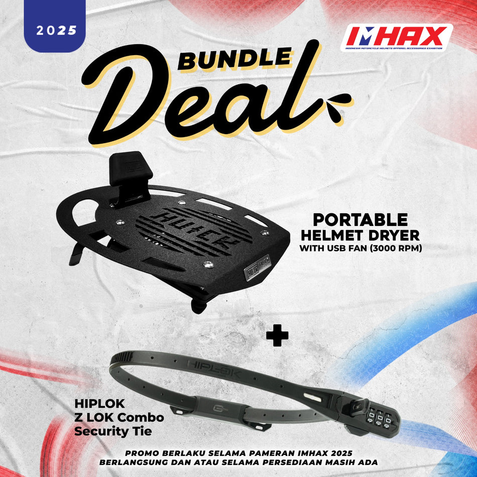 Huck 3000RPM USB Fan Bundling With Hiplok ZLOK Combo V2 Black