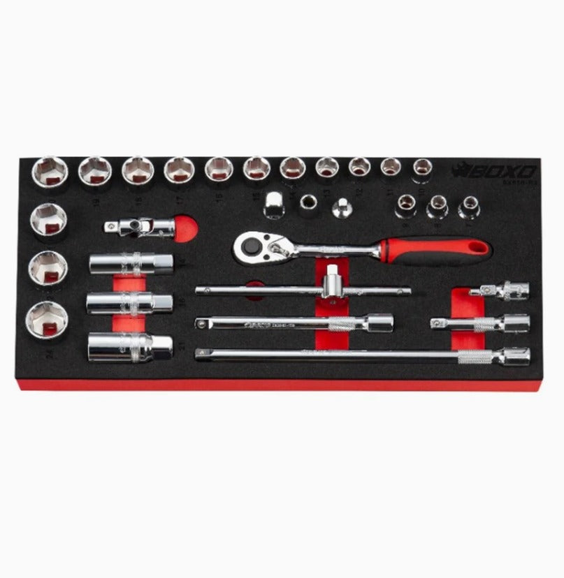 30 Pcs - 3/8" Dr. Metric Socket Set, 1/3 System Insert